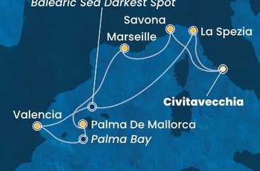 Taliansko, Francúzsko, Španielsko z Civitavechie na lodi Costa Pacifica
