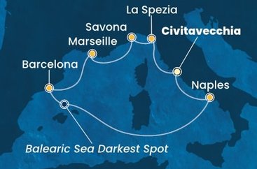 Taliansko, Francúzsko, Španielsko z Civitavechie na lodi Costa Toscana