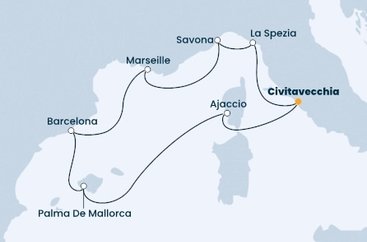 Taliansko, Francúzsko, Španielsko z Civitavechie na lodi Costa Diadema