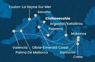 Taliansko, Francúzsko, Španielsko, Grécko z Civitavechie na lodi Costa Pacifica