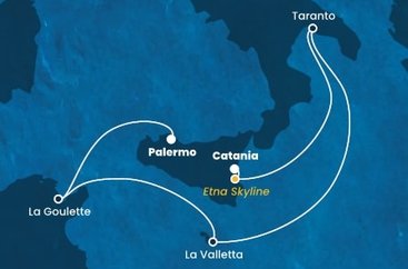 Taliansko, , Malta, Tunisko z Katánie na lodi Costa Fascinosa