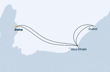 Katar, Spojené arabské emiráty z Dohy na lodi Costa Toscana