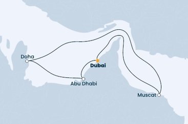 Spojené arabské emiráty, Katar, Omán z Dubaja na lodi Costa Toscana