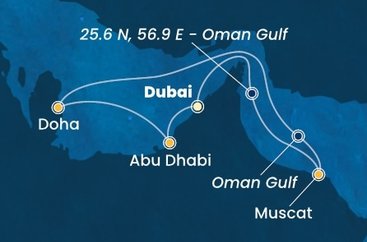 Spojené arabské emiráty, Omán, , Katar z Dubaja na lodi Costa Toscana