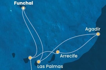 Portugalsko, Španielsko, Maroko z Funchalu na lodi Costa Fortuna