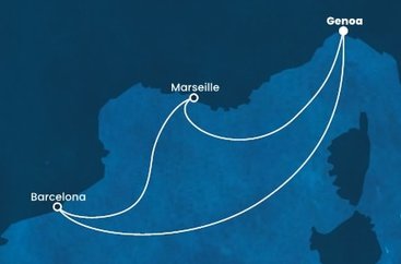 Taliansko, Španielsko, Francúzsko z Janova na lodi Costa Favolosa