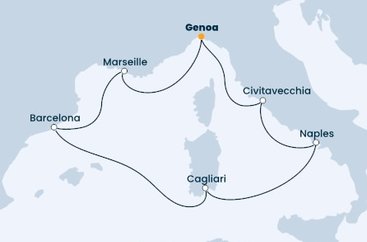 Taliansko, Francúzsko, Španielsko z Janova na lodi Costa Smeralda