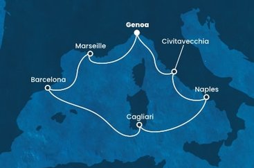 Taliansko, Francúzsko, Španielsko z Janova na lodi Costa Smeralda