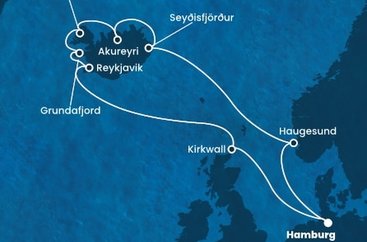 Nemecko, Nórsko, Island, Veľká Británia z Hamburgu na lodi Costa Favolosa