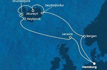 Nemecko, Veľká Británia, Island, Nórsko z Hamburgu na lodi Costa Favolosa