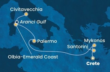 Grécko, Taliansko z Heraklionu na lodi Costa Pacifica
