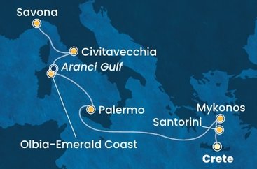 Grécko, Taliansko z Heraklionu na lodi Costa Pacifica