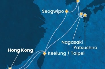 Čína, Tchaj-wan, Južná Kórea, Japonsko z Hong Kongu na lodi Costa Serena