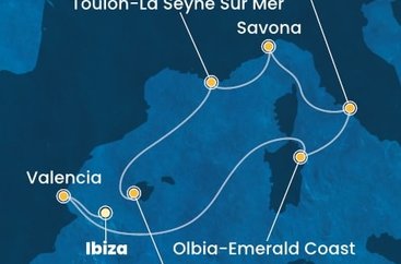 Španielsko, Taliansko, Francúzsko z Ibizy na lodi Costa Pacifica