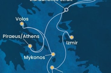 Turecko, Grécko z Istanbulu na lodi Costa Fortuna