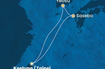 Tchaj-wan, Japonsko, Južná Kórea z Keelungu (Taipeje) na lodi Costa Serena