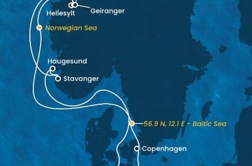 Nemecko, Dánsko, , Nórsko z Kielu na lodi Costa Diadema