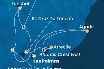 Španielsko, Portugalsko, , Maroko z Las Palmas na lodi Costa Fortuna