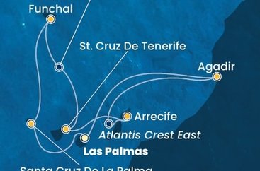 Gran Canaria, La Palma, Madeira, Tenerife, Španielsko, Maroko z Las Palmas na lodi Costa Fortuna