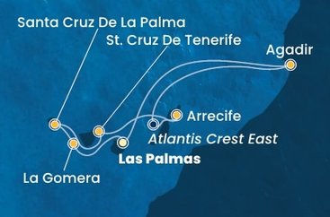 Gran Canaria, La Gomera, La Palma, Tenerife, Španielsko, Maroko z Las Palmas na lodi Costa Fortuna