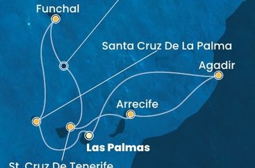 Španielsko, Portugalsko, Maroko z Las Palmas na lodi Costa Fortuna