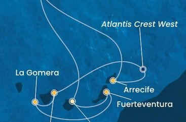 Španielsko, Portugalsko, La Gomera z Las Palmas na lodi Costa Pacifica