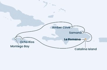 Dominikánska republika, Jamajka z La Romany na lodi Costa Pacifica
