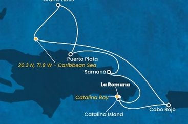 Dominikánska republika, , Veľká Británia z La Romany na lodi Costa Fascinosa