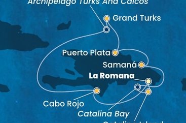 Dominikánska republika, Veľká Británia z La Romany na lodi Costa Fascinosa