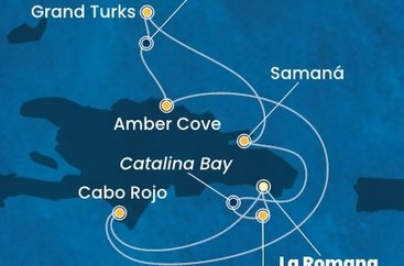 Dominikánska republika, Veľká Británia z La Romany na lodi Costa Fascinosa