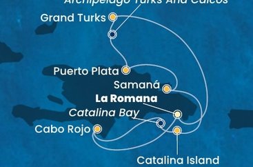 Dominikánska republika, Veľká Británia z La Romany na lodi Costa Pacifica