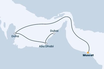 Omán, Katar, Spojené arabské emiráty z Muscatu na lodi Costa Toscana