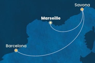 Francúzsko, Taliansko, Španielsko z Marseille na lodi Costa Serena
