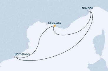 Francúzsko, Taliansko, Španielsko z Marseille na lodi Costa Favolosa