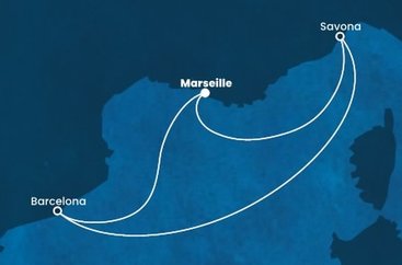 Francúzsko, Španielsko, Taliansko z Marseille na lodi Costa Favolosa