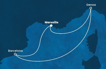 Francúzsko, Taliansko, Španielsko z Marseille na lodi Costa Favolosa