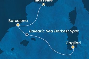 Francúzsko, Španielsko, Taliansko z Marseille na lodi Costa Smeralda