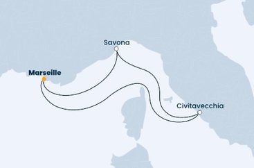 Francúzsko, Taliansko z Marseille na lodi Costa Favolosa