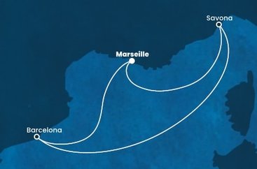 Francúzsko, Španielsko, Taliansko z Marseille na lodi Costa Fascinosa