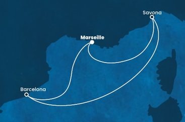 Francúzsko, Taliansko, Španielsko z Marseille na lodi Costa Favolosa