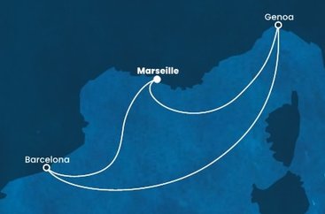 Francúzsko, Taliansko, Španielsko z Marseille na lodi Costa Favolosa