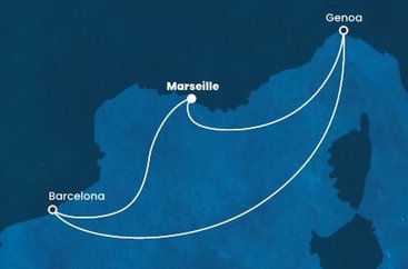 Francúzsko, Španielsko, Taliansko z Marseille na lodi Costa Fascinosa