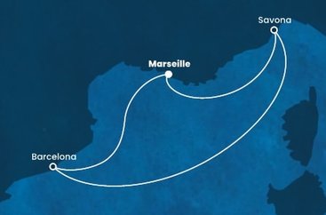 Francúzsko, Taliansko, Španielsko z Marseille na lodi Costa Diadema