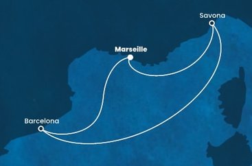 Francúzsko, Taliansko, Španielsko z Marseille na lodi Costa Fortuna