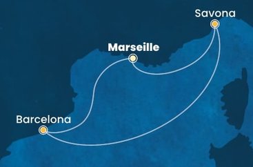 Francúzsko, Taliansko, Španielsko z Marseille na lodi Costa Diadema
