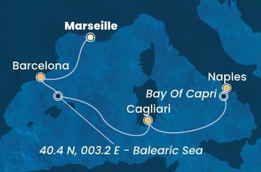 Francúzsko, Španielsko, Taliansko z Marseille na lodi Costa Smeralda