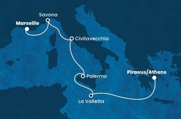 Francúzsko, Taliansko, Malta, Grécko z Marseille na lodi Costa Fortuna