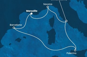 Francúzsko, Taliansko, Španielsko z Marseille na lodi Costa Fortuna