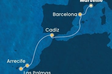 Francúzsko, Španielsko z Marseille na lodi Costa Pacifica