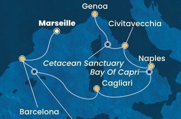 Francúzsko, Španielsko, Taliansko z Marseille na lodi Costa Smeralda